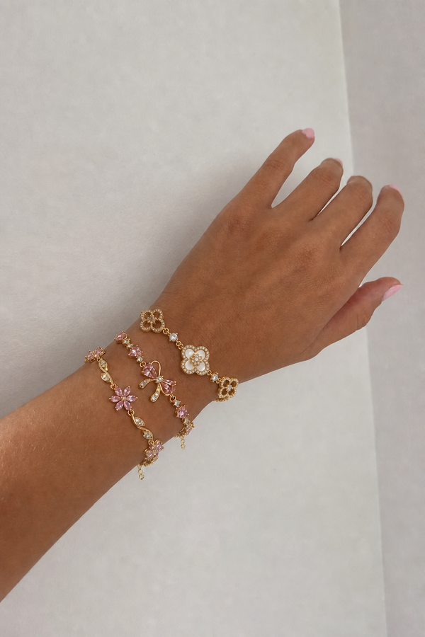 Coffret trio bracelets romantiques rose or Lunayla – photo 1