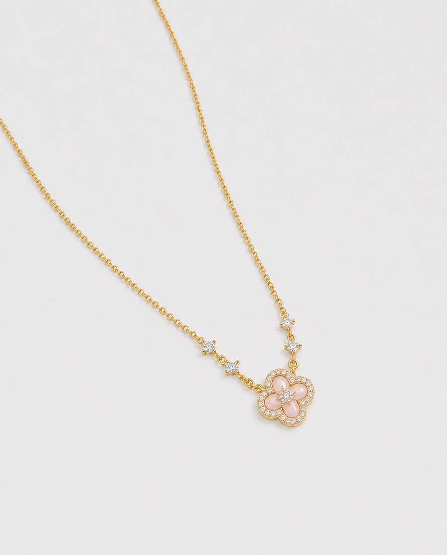 Collar Trébol Pavé de Nácar